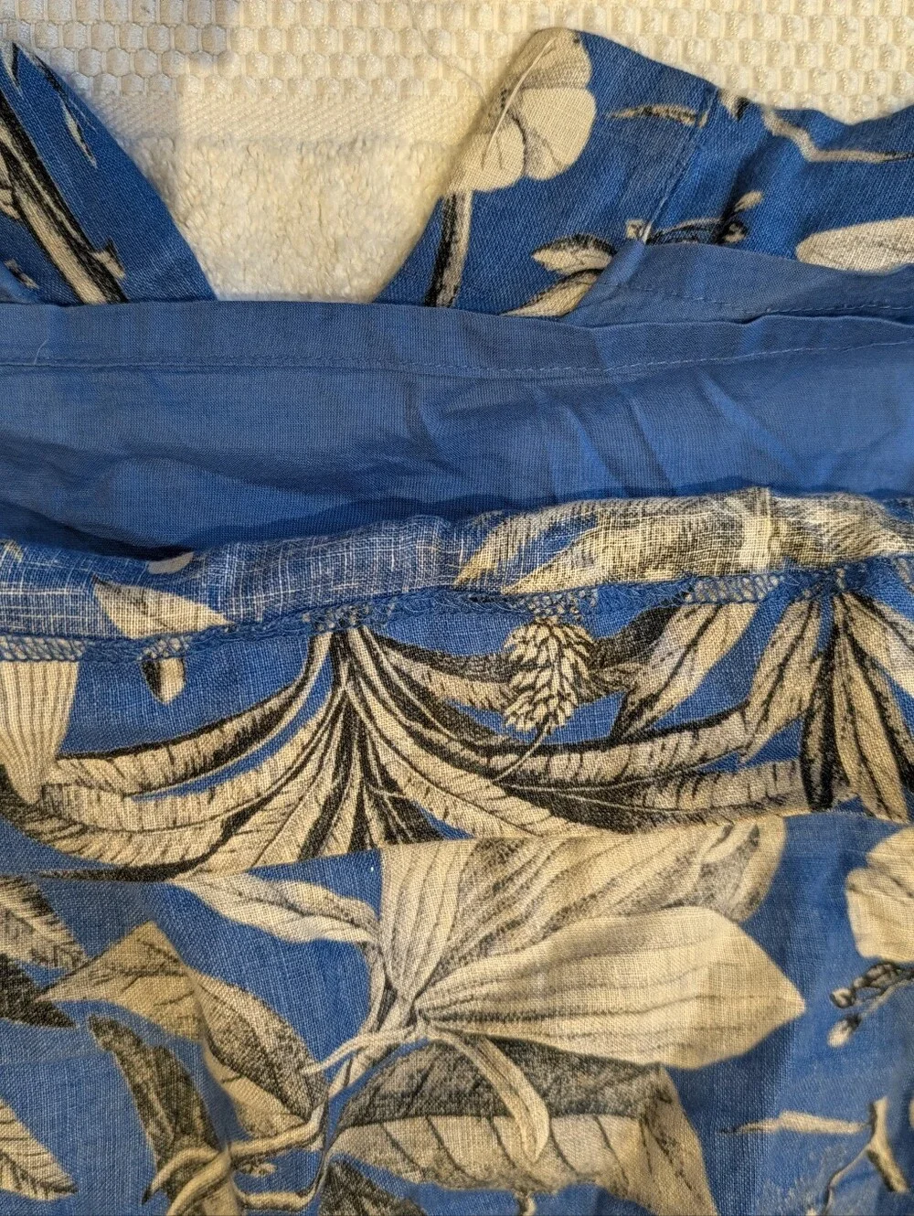 J.Crew Ratti Tropical Toile 100% Linen Pull On Skirt Blue Aviary XXS